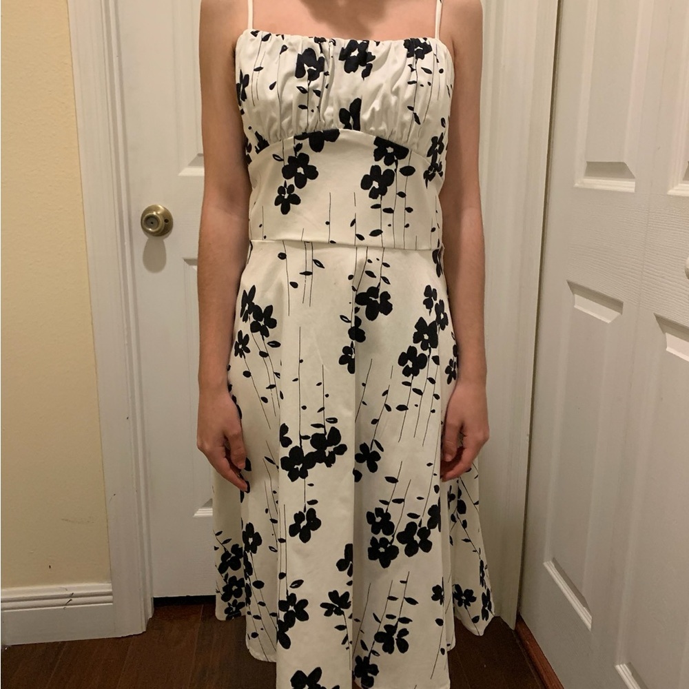 Black and White Floral Dress